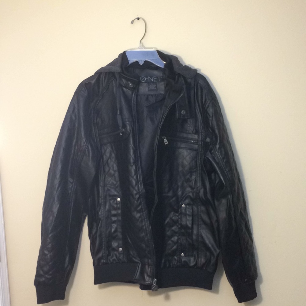 Black men’s leather jacket